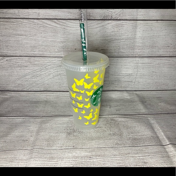 Butterfly Sunflower Custom Starbucks Cup - Picture 2 of 3